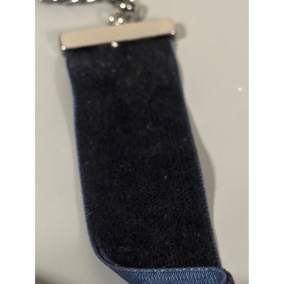 ZARA Blue Velvet Choker Necklace Rhinestone Star Charm Pendant Necklace 15 in - Picture 5 of 10